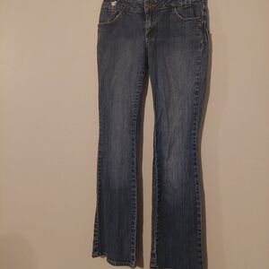 RocaWear Blue Jeans Flare Animal Print Pockets Size 3 Bootcut‎ Coastal Cowgirl